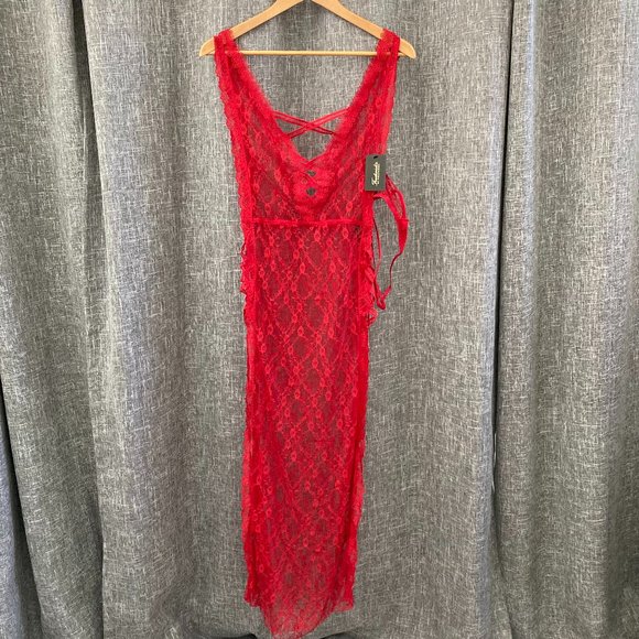 Frederick's of Hollywood Other - Frederick's of Hollywood, All Over Lace Gown, Red, M, NWT